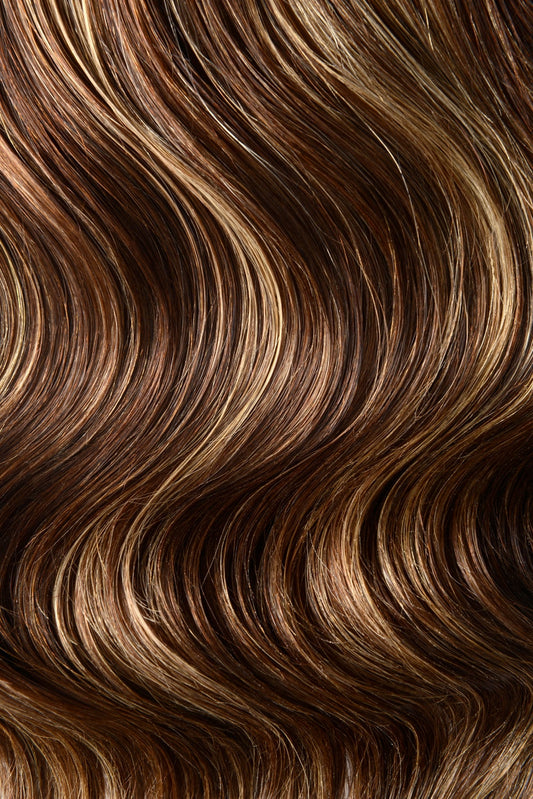 Chocolate Honey (#4/27) Remy Royale Flat Tip Hair Extensions