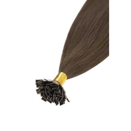 Medium Brown (#4) Remy Royale Flat Tip Hair Extensions