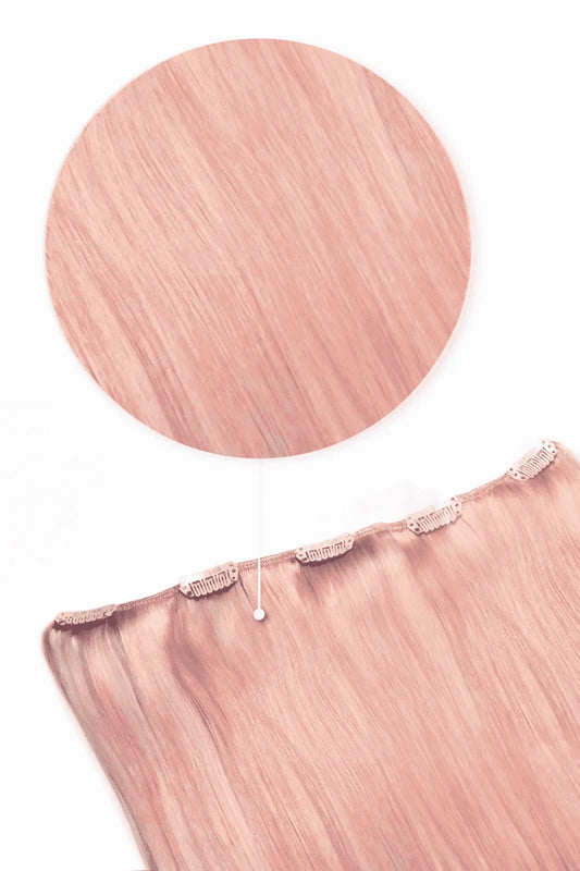 Pastel Pink One Piece Clip In Hair Extensions (Top-Up)