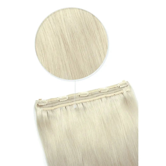 Quad Wefted Remy Clip in Human Hair Extensions- Ice Blonde