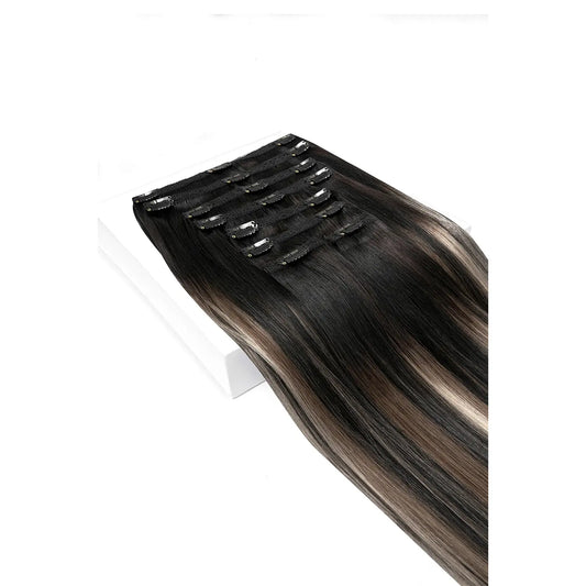 Silver Shadow Balayage Ultra-Volume Clip In Full Head Set (240-300G)