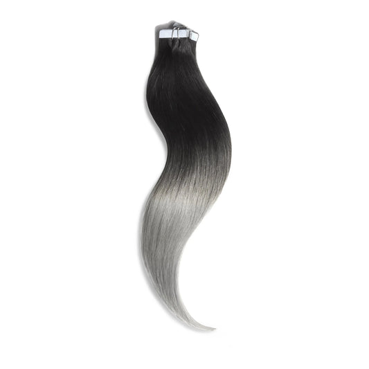 Tape in Remy Human Hair Extensions Ombre # T1B / SG