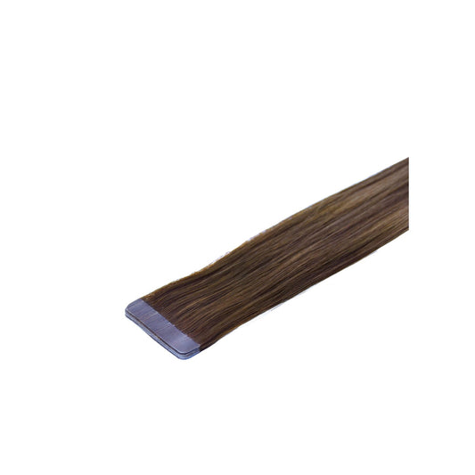 Remy Royale Double Drawn Tape Hair Extensions - Toasted Chestnut Melt