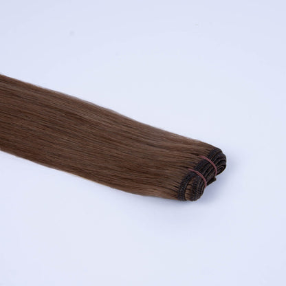 Tressari European Hair Weft Extensions - Light/Chestnut Brown (#6)