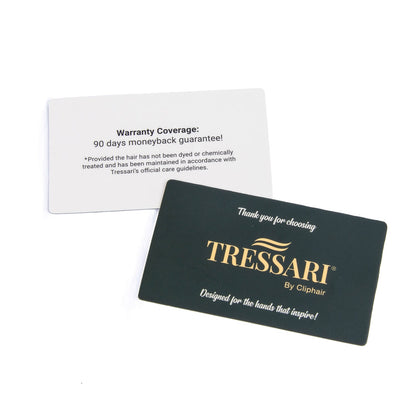 Tressari Flat Weft Hair Extensions Guarantee Card