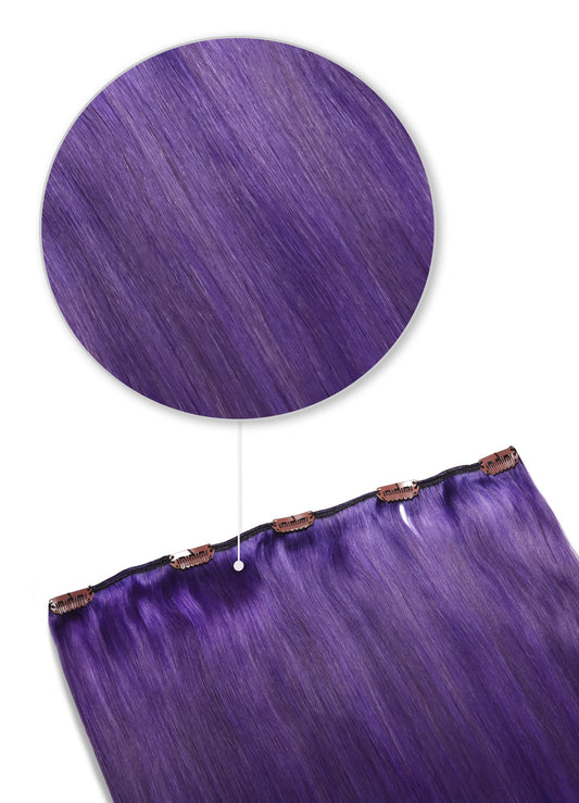 One Piece Top-up Remy Clip in Human Hair Extensions - Purple