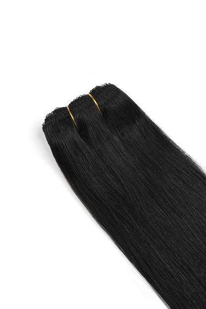 Remy Royale Double Drawn  Human Hair Weft Weave  Extensions - Jet Black (#1)