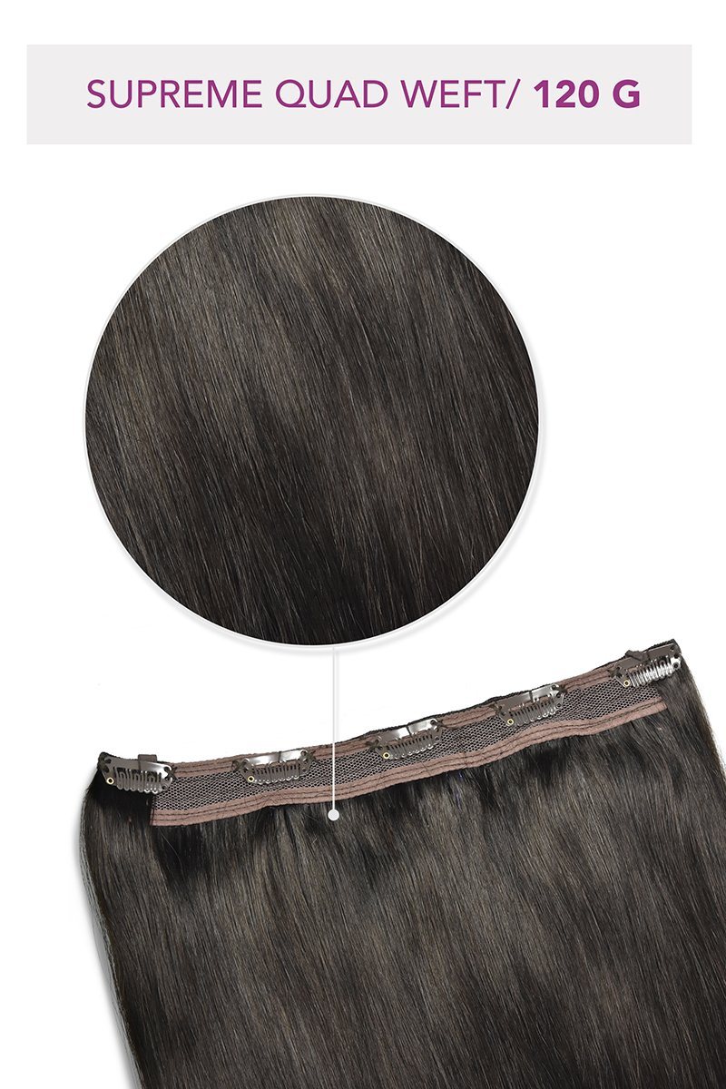 Supreme Quad Weft One-piece Clip Ins (120G) Quad Weft Pieces cliphair 18" Dark Brown (#3) 