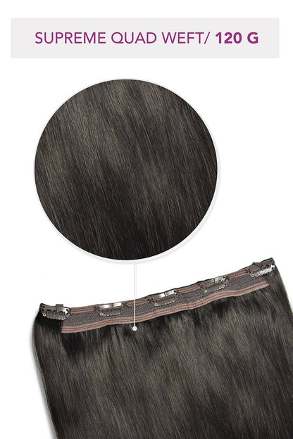 Supreme Quad Weft One-piece Clip Ins (120G) Quad Weft Pieces cliphair 18" Dark Brown (#3) 