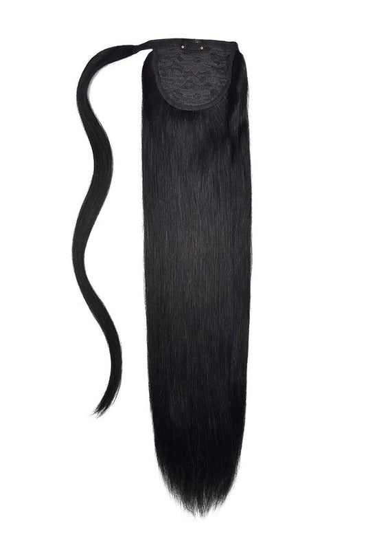Jet Black (#1) Straight Up Wrap Around Ponytail Extension
