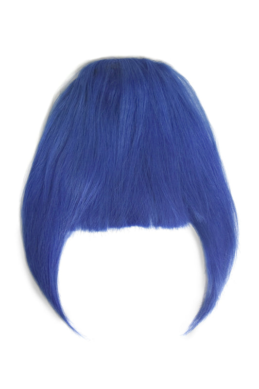 clip in fringe bangs human hair in shade blue 