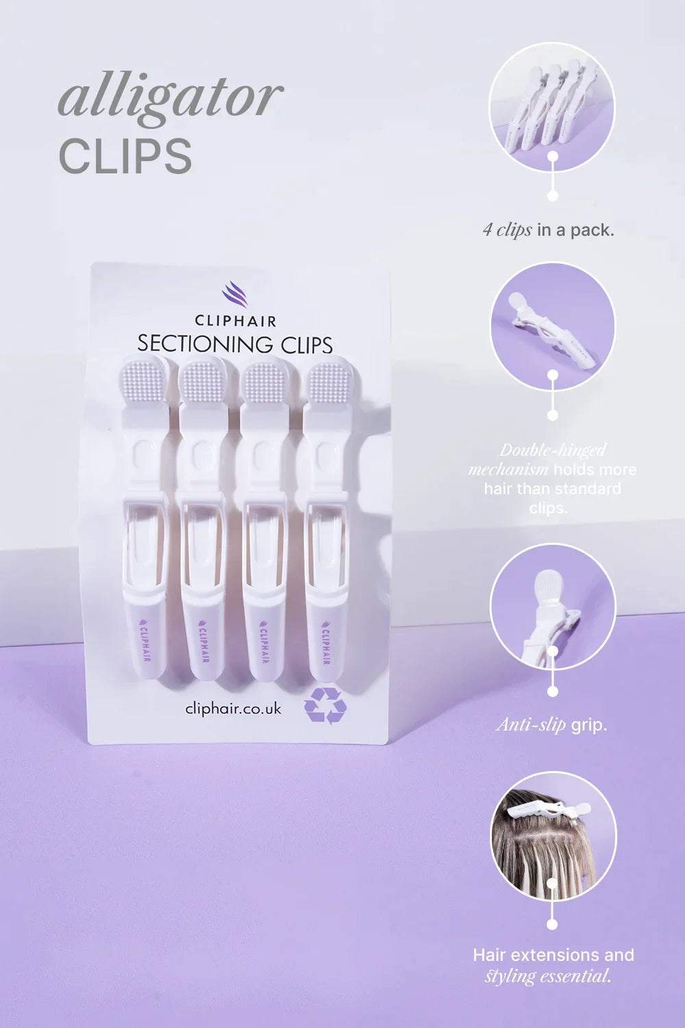 Alligator clips in use